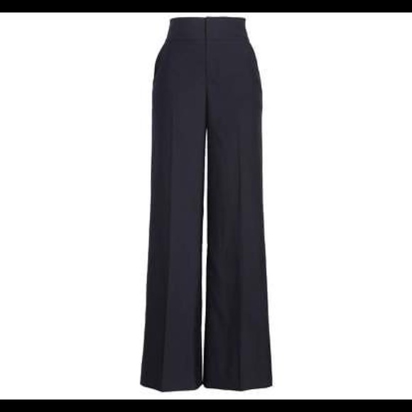 FRAME Navy Wool Slacks Pants Wide Leg NWT $375 S 2 - Picture 8 of 8
